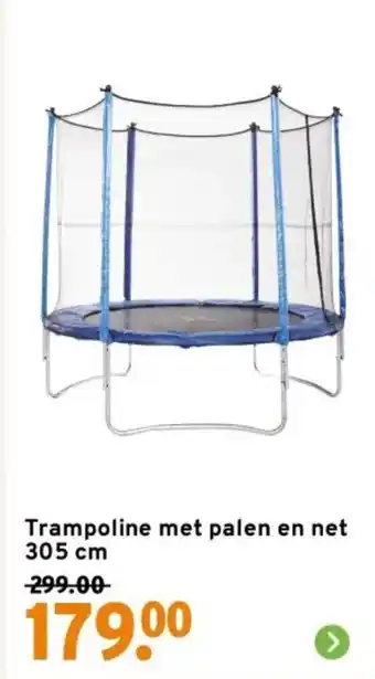 GAMMA Trampoline met palen en net aanbieding
