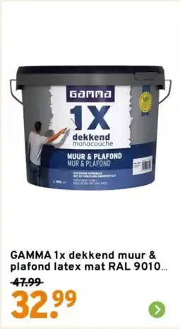 GAMMA GAMMA 1x dekkend muur & plafond latex mat aanbieding