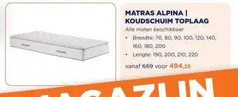 TotaalBED Matras Alpina | Koudschuim toplaag | 70x200 aanbieding