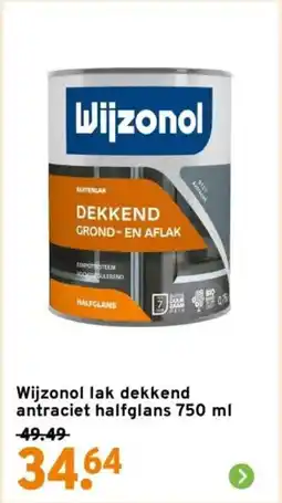 GAMMA Wijzonol lak dekkend antraciet halfglans aanbieding