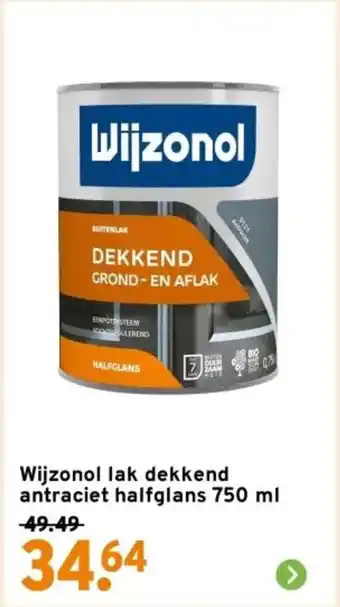 GAMMA Wijzonol lak dekkend antraciet halfglans aanbieding