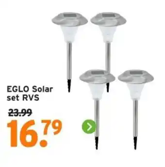 GAMMA EGLO Solar set RVS aanbieding