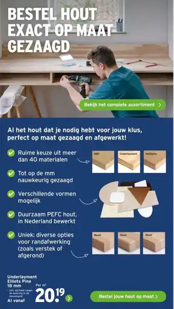 GAMMA Underlayment Elliots Pine aanbieding