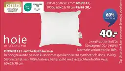 Jysk Downfeel synthetisch kussen aanbieding