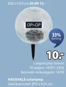 Jysk Havsvale solarlamp aanbieding