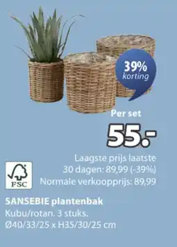 Jysk SANSEBIE plantenbak aanbieding