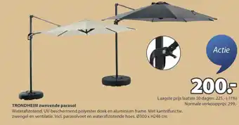 Jysk Trondheim zwevende parasol aanbieding