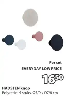 Jysk Hadsten knop aanbieding