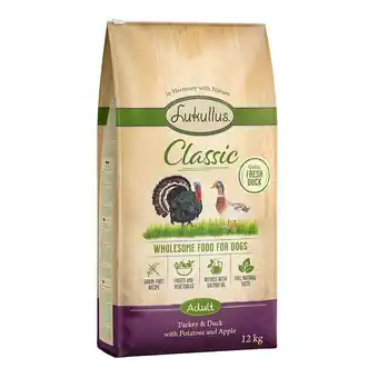 Zooplus 12kg Lukullus Classic Honden Droogvoer Kalkoen & Eend aanbieding