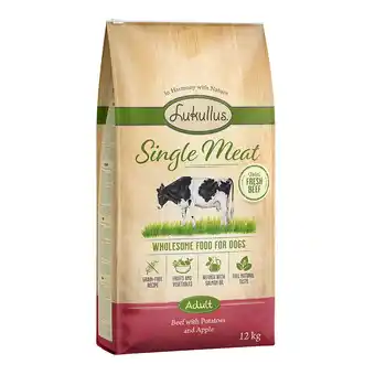 Zooplus 12kg Lukullus Classic Honden Droogvoer Single Meat Rund aanbieding