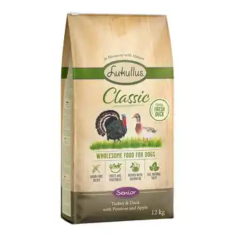 Zooplus 12kg Lukullus Classic Honden Droogvoer Senior Kalkoen & Eend aanbieding