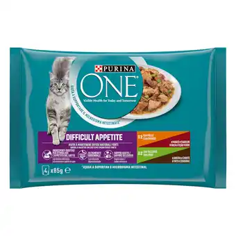 Zooplus 4x85g PURINA ONE Difficult Appetite Kip & Kalkoen natvoer voor katten aanbieding
