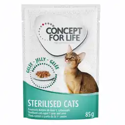 Zooplus 48 x 85 g Concept for Life natvoer voor katten - Sterilised Cats in gelei    aanbieding