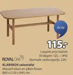Jysk ROYALOAK KLARSKOV salontafel aanbieding