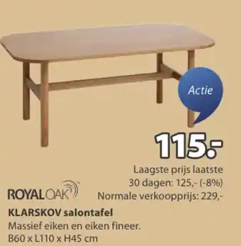 Jysk ROYALOAK KLARSKOV salontafel aanbieding
