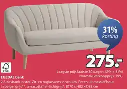 Jysk EGEDAL bank aanbieding