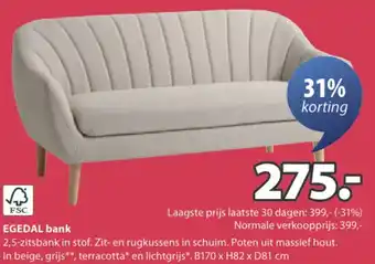 Jysk EGEDAL bank aanbieding
