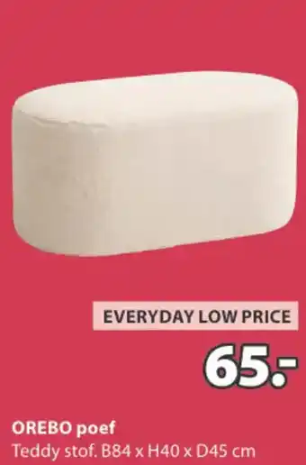 Jysk OREBO poef aanbieding
