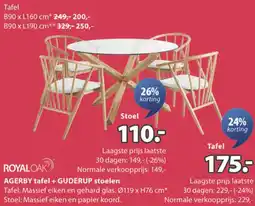 Jysk ROYALOAK GUDERUP stoelen aanbieding