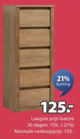 Jysk VEDDE ladekast aanbieding