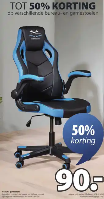 Jysk VOJENS gamestoel aanbieding