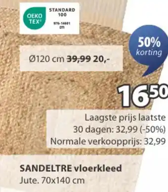 Jysk SANDELTRE vloerkleed aanbieding