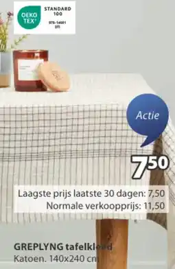 Jysk GREPLYNG tafelkleed aanbieding