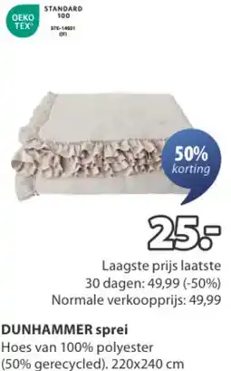 Jysk DUNHAMMER sprei aanbieding
