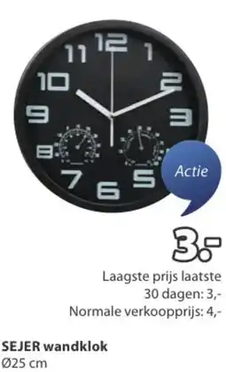 Jysk SEJER wandklok aanbieding