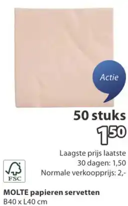 Jysk MOLTE papieren servetten aanbieding