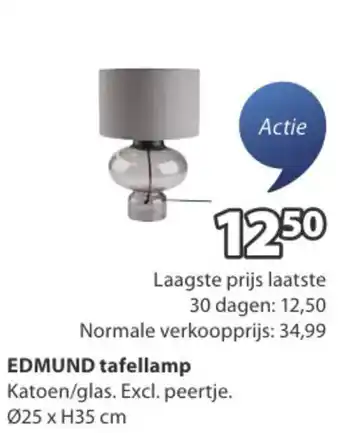 Jysk EDMUND tafellamp aanbieding