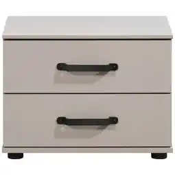 Leen Bakker Nachtkastje Dex - kiezel - 40x52x38 cm aanbieding