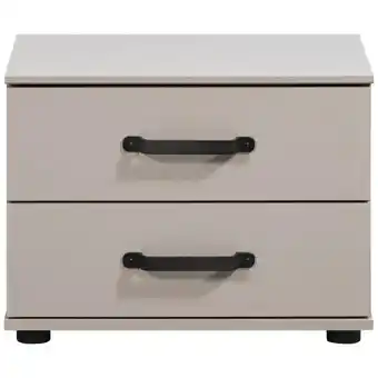 Leen Bakker Nachtkastje Dex - kiezel - 40x52x38 cm aanbieding