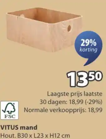 Jysk VITUS mand aanbieding