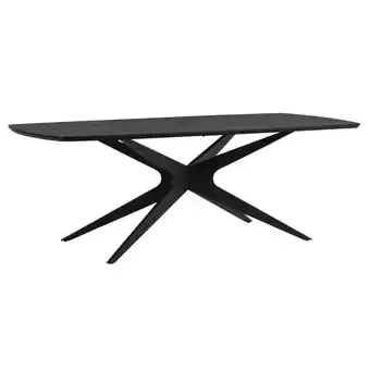 Leen Bakker Eettafel Suzanne ovaal - zwart - 220x100 cm aanbieding