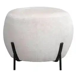 Leen Bakker Poef Rosaly - beige - Ø45x35 cm aanbieding