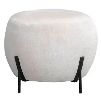 Leen Bakker Poef Rosaly - beige - Ø45x35 cm aanbieding