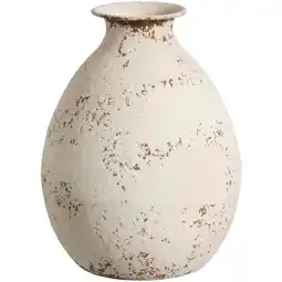 Leen Bakker Vaas Antica - off-white - metaal - 37xØ25 cm aanbieding