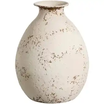 Leen Bakker Vaas Antica - off-white - metaal - 37xØ25 cm aanbieding