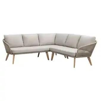 Leen Bakker Loungebank Nant hoekset - wicker - 67x215x215 cm - incl. kussens aanbieding