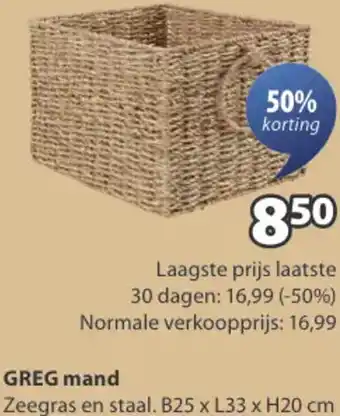 Jysk GREG mand aanbieding