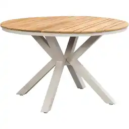Leen Bakker Tuintafel Perpignan - zand - 76xØ120 cm aanbieding