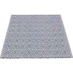 Leen Bakker Binnen/buitenvloerkleed Diamond - zwart - 90x150 cm aanbieding