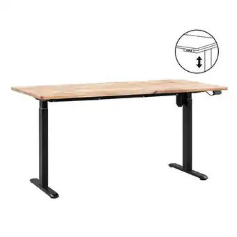 Leen Bakker Bureau Homeworx zit/sta elektrisch verstelbaar – mangohout/zwart - 75/118x160x80 cm aanbieding