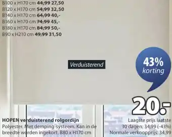 Jysk HOPEN verduisterend rolgordijn aanbieding