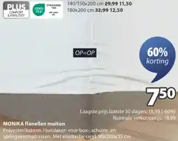 Jysk MONIKA flanellen molton aanbieding
