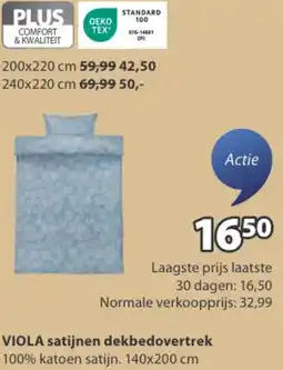 Jysk VIOLA satijnen dekbedovertrek aanbieding
