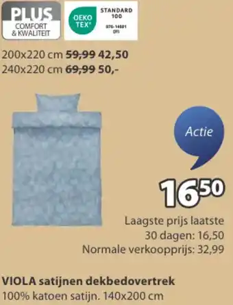 Jysk VIOLA satijnen dekbedovertrek aanbieding