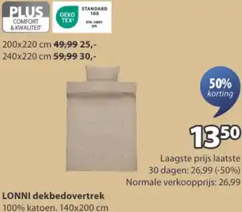 Jysk LONNI dekbedovertrek aanbieding