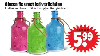 Dirk Glazen fles met led verlichting aanbieding